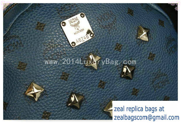 High Quality Replica MCM Stark Backpack Jumbo in Calf Leather 8006 RoyalBlue